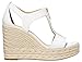 Michael Kors Women's Berkley Wedge Sandal, Vachetta Leather/Optical White, 8