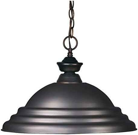 Olde Bronze Riviera 1 Light Full Sized Pendant with Stepped Olde Bronze Shade