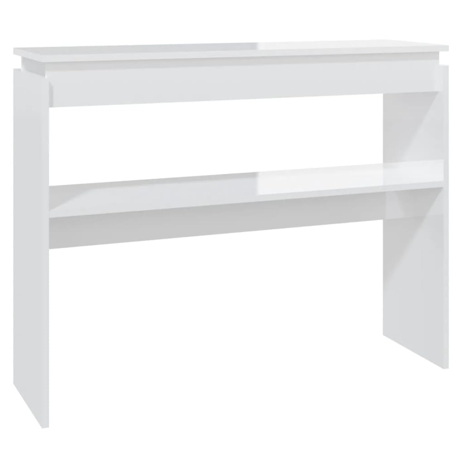 Homgoday Mesa Consola Madera contrachapada Blanco Brillante 102x30x80 cm Mesas auxiliares de salón,Mesa Consola Recibidor Mueble de Entrada Estrecha Clásica