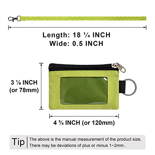 Image of CHENSPRX Minimalist RFID Blocking Small Wallet with ID Window,WaterResistant Zip Id Case Wallet with Lanyard Keychain for Cards,Cash,Travel,Women,Men