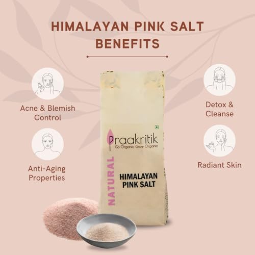 Image of Praakritik Natural Himalayan Pink Salt 500g Mineral Rich Salt for Healthy Cooking | Natural Substitute of Iodised White Salt | Pink Salt for Healthy Life