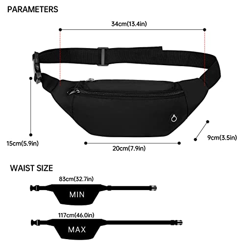 Long Keeper Waist Fanny Pack for Women Men Waterproof Bum Bag Dog Walking Running Hiking Waist Packs with Adjustable Belt for Sport Travel Outdoor - Image 2