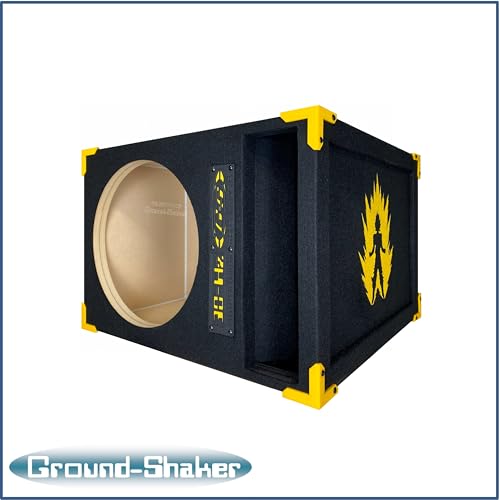Image of 30HZ Reinforced Competition Single Ported Sub Box Sub Woofer Enclosure Speaker Box Car Audio Subwoofer Ground Shaker Box Ground-Shaker (Goku Yellow, 10 inch)