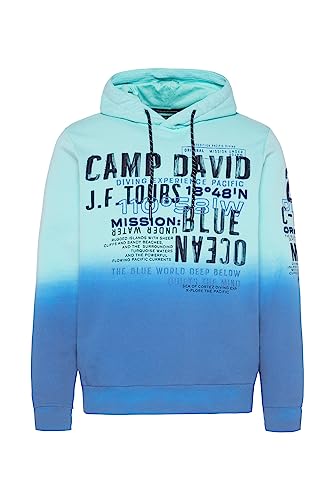 Camp David Herren Dip Dye Hoodie mit Prints und Stickereien