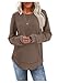 WIHOLL Tops for Teachers Waffle Knit Long Sleeve Tops Plus Size Womens Clothing Early Fall Fashion Thermal Shirts School Outfits Maternity Clothes Coffee XL
