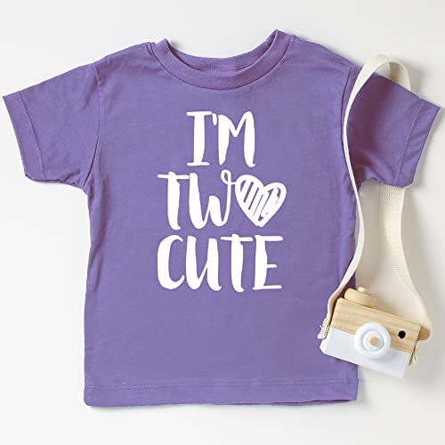 Olive Loves Apple Im Two Cute 2Nd Birthday Shirt For Toddler Girls Second Birthday Outfit White On Mauve Shirt 2T #TOP4