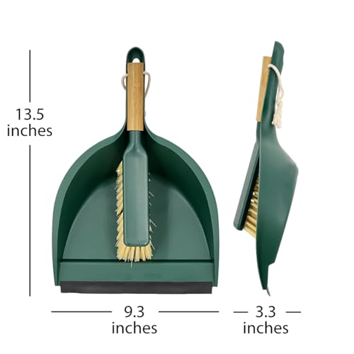 Image of Pine-Sol Scrub Brush Cleaning Tool Set - Heavy Duty Brushes with Bamboo Handles, Dustpan, Shower Squeegee - Dishwashing, Kitchen, and Bathroom Cleaning Supplies, 6 Pieces