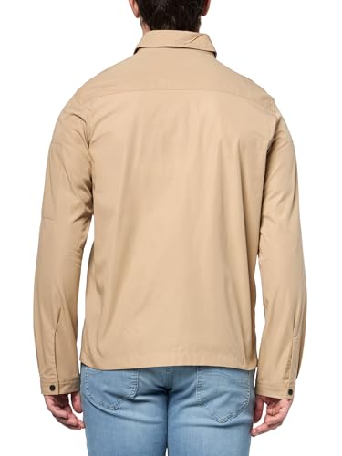 Image of Hugo Men's Cotton Mix Canvas Zip Up Overshirt
