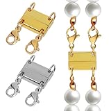 HORIALENCE 2個 多ネックレス留め具 鋅合金製 レディース用ダブルレイヤリングクラスプ 耐久性と快適さ 多様なスリング対応 ジュエリー接続パ