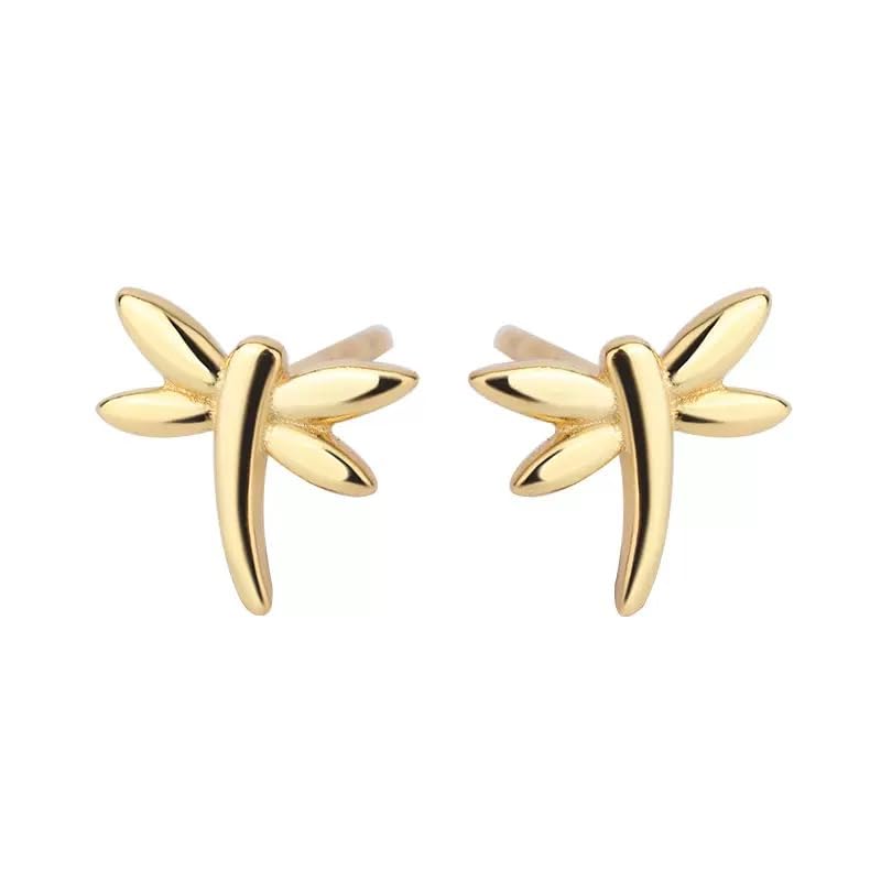 Boucles d'oreilles à vis Argent 925 libellule pour fille et adolescente