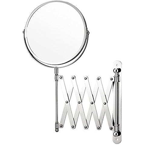 Taylor & Brown® Magnifying Wall Mounted Makeup Mirror Extending Shaving Cosmetic Mirror Double Sided Bathroom Swivel Vanity Mirror Cover
