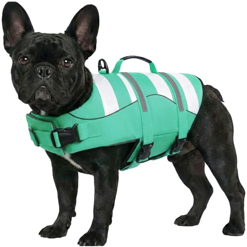 ASENKU Hundeschwimmweste Klein XS mit Rettungsgriff, verstellbarem Brustgurt und Reflektorstreifen, Schwimmweste für Hunde zur sicheren Nutzung beim Bootfahren, Baden und Wassersport