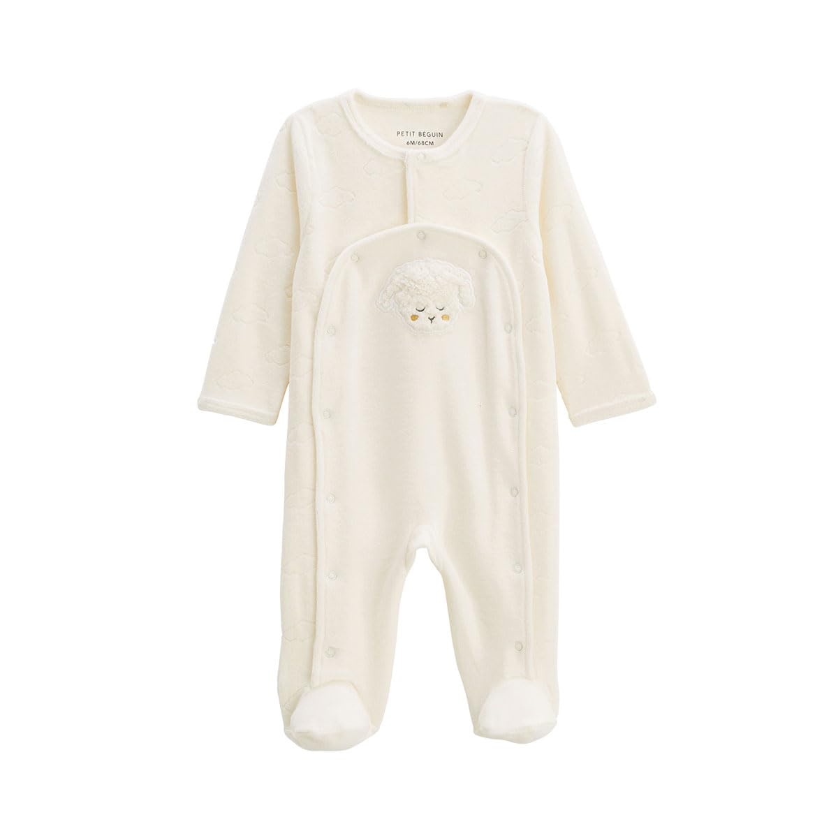 Petit Béguin Pyjama bébé velours ouverture pont Câlins