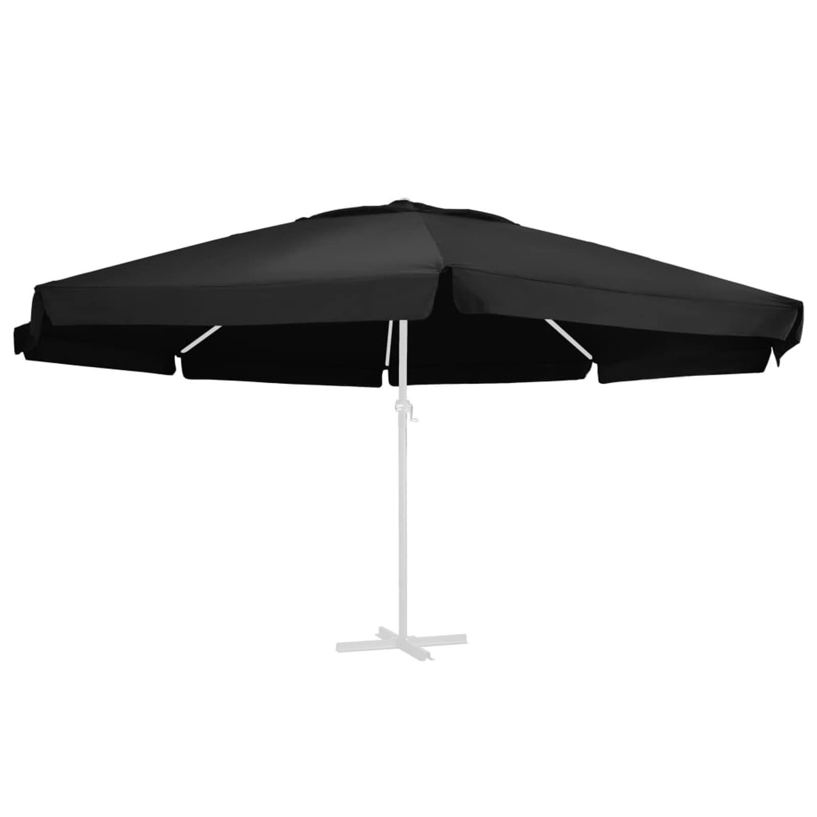 Telo di Ricambio per Ombrellone Nero 600 cm,Telo Gazebo Copertura in Tessuto Poliestere 100% - Telo per Gazebo da Giardino Esterno Vari Modelli