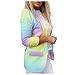 YANFANG Mujer Tie-Dye Gradiente De Manga Larga, Oficina Casual PequeñA Chaqueta Punto,Chaqueta Larga para Traje Negocios Tipo CáRdigan-Amarillo-XL