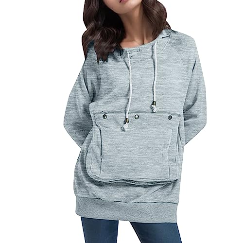 Sweat à capuche pet pouch femme en polaire à manches longues