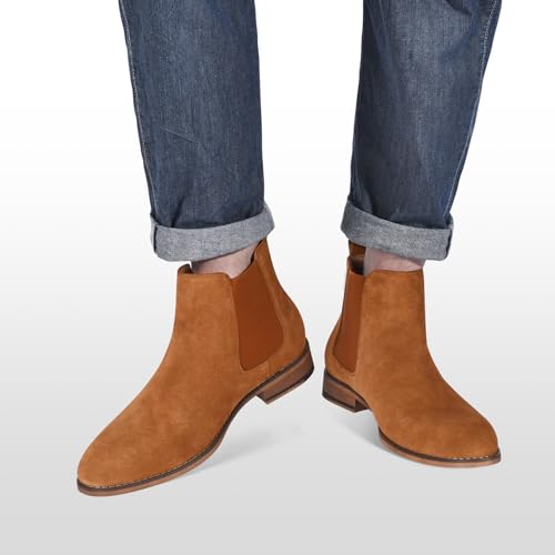 Image of CGRRBW Men's Chelsea Boots Suede Leather Casual Boots for Men