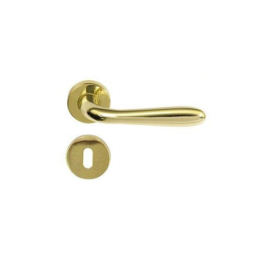 Vi.Tel. Serie Agnone Maniglie Per Porte Interne Con Rosetta Set Per Una Porta Colore Oro Lucido - 4