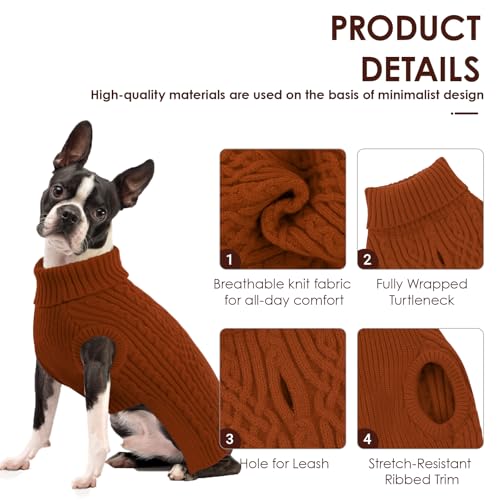 Image of AOFITEE Large Dog Sweater, Warm Christmas Dog Sweaters for Fall Winter