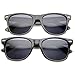 zeroUV - Matte Finish Reflective Color Mirror Lens Large Square Horn Rimmed Sunglasses 55mm