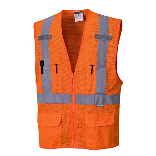 Portwest US370 Atlanta X Back Lightweight Hi-Vis Vest Orange, X-Large