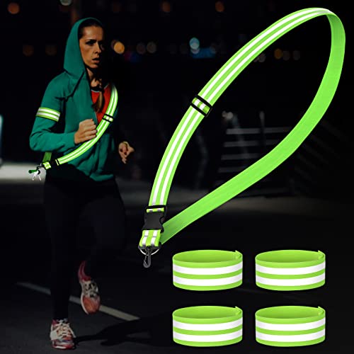 14-teiliges Reflektor-Set Für Mehr Sichtbarkeit – Mit Gürteln, Armbändern & Anhängern – Für Outdoor, Fahrrad, Hund