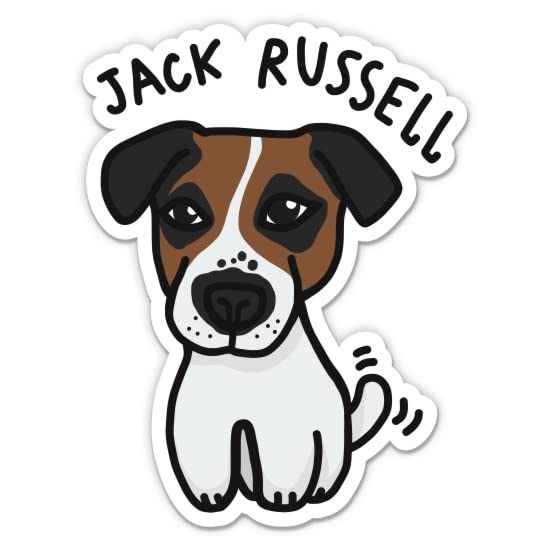 Jack Russell Dog Puppy - 3" Vinyl Sticker - for Car Laptop Water Bottle Phone - Waterproof Decal