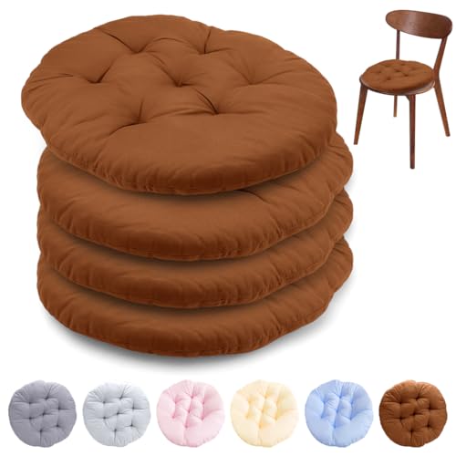 MIUUIPI Lot de 4 pour chaises de Cuisine fabriqués, Coussin de Siège Rond Confortable, Coussins de Chaise de Cuisine 40x40 cm, Rembourrage en éponge et,...