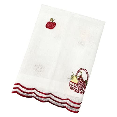 Meishida Cortina Corta Translúcida para Cocina, Visillo Cocina Ventana Blanca Decorativo para Hogar Sala Comedor Balcón y Cocina (Cesta, 150 x 150 cm)