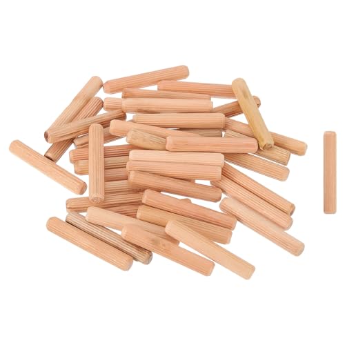 uxcell 200Pcs 3/8" x 2-3/8" Wooden Dowel Pins, Wood Dowels Rods, Furniture Woodworking Grooved Fluted Pin, Wooden Dowels Fluted for Craft, DIY Projects