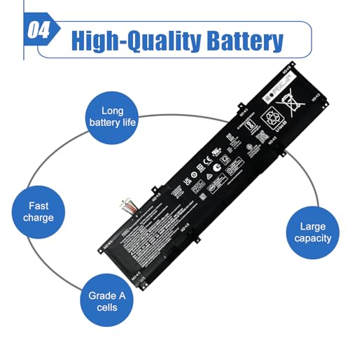 Image of FZ06XL Laptop Battery 83Wh Replacement for HP Spectre x360 2-in-1 Envy 16-h0011TX 16-f0035nr 16-h0006TX 16 h0112nr 16-h0795ng 16-h0018TX 16-f1075ng Series FZ06083XL M48025-005 M47636-2C1 M47636-2D1