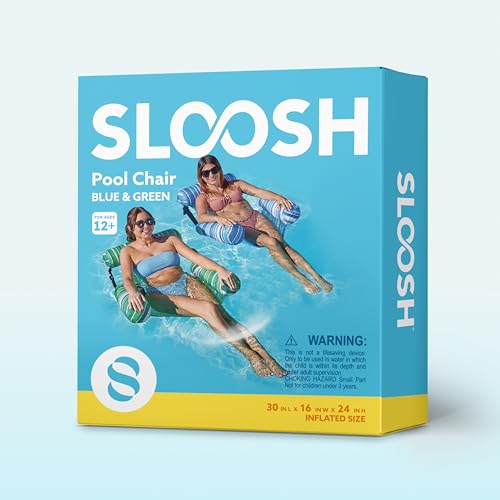 Sloosh Aufblasbare Wasser Pool Luftmatratze für Erwachsene, 2er schwimmende Pool-Flöße, Aufblasbare Pool-Schwimmsitze für Erwachsene, Schwimmstuhl für Partys, Sommer,Wasser, Strand