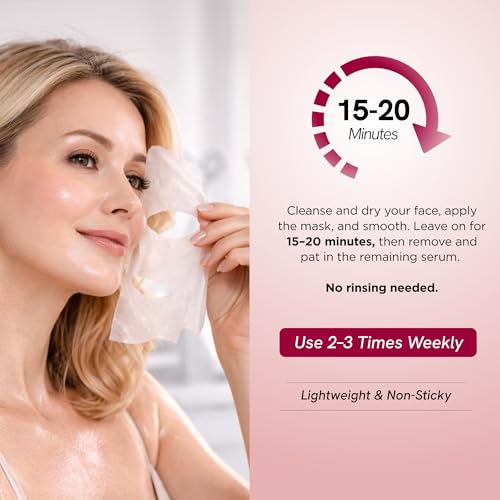 Image of Skin 2.0 PDRN Face Mask with Collagen - Dermatologist Tested, Anti Aging, Korean Skin Care - Deep Hydration, Firming & Plumping, Supports Barrier Repair - Clean Beauty - 5 Count