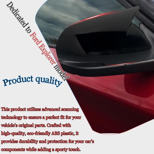 Rear View Mirror Cover, For Ford Explorer 2020- 2025 - Bright Black Turn Signal Housing Cover （Note: Not applicable to models where the left and right rearview mirror covers are of the same size） by MUXEE - Image 6