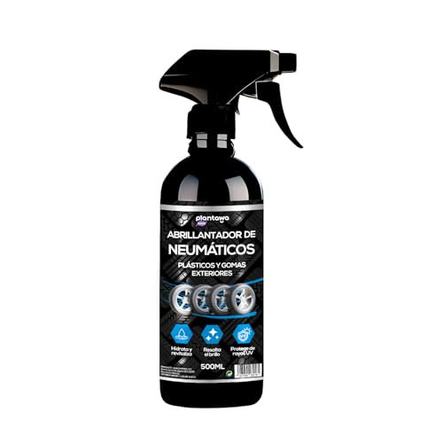 Plantawa Abrillantador de Neumáticos 500ml | Recuperador de Plásticos y Gomas Coche | Hidratador y Restaurador de Plásticos | Brillo y Protección Duradera para Coche y Moto