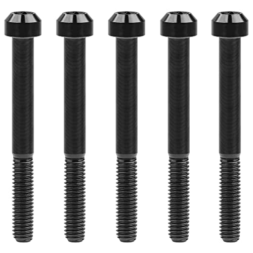 Image of Titanium Torx Square Head M6 x 10 15 20 25 30 35 40 45 50 60 65 70 80mm Screw Pack of 5 (Black, M6x60mm)