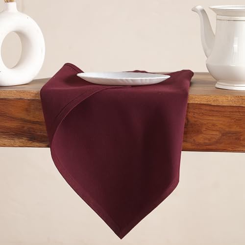 Servilletas de tela de algodón color granate para tus cenas de otoño y mesas del día a día 7