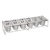 Para cubetas Gastronorm. Soporte de acero inoxidable Vogue para cubetas de comida, 15 x 68 x 18 cm
