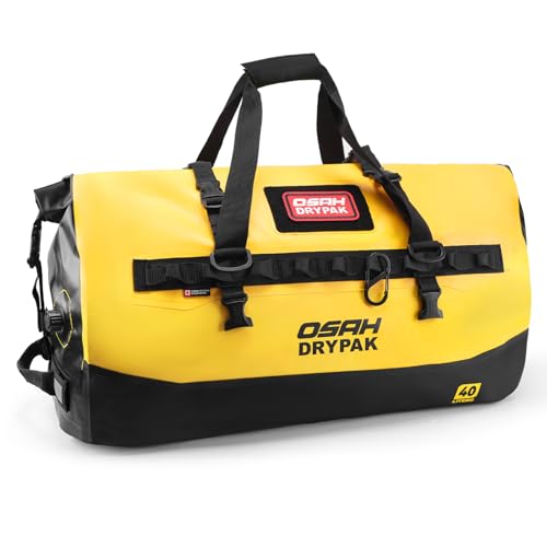 Image of OSAH DRYPAK Waterproof Duffel Bag 25L /40L /60L - Heavy-Duty Motorcycle Tail Bag, Roll-Top Dry Bag for Travel, Camping, Boating, Kayaking, Outdoor Adventure