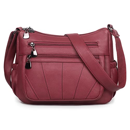 Crossbody Purse for Women Ladies Soft PU Leather Shoulder Bag Med...