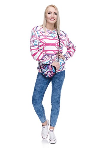 Women Fashion Round Crossbody Shoulder Cell Phone Bag Purse With Strap (Colorful Feather) #TOP4