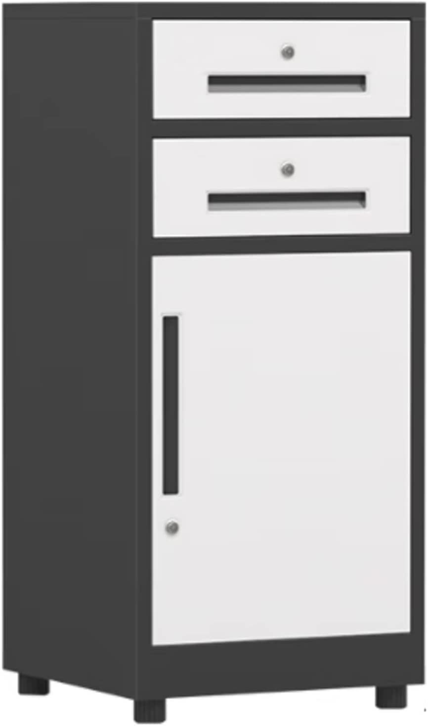 Aktenschrank mit 2 Schubladen, vertikaler Aktenschrank aus Metall und Stahl mit Schloss, komplett montiert, geeignet für den vertikalen Aktenschrank im Homeoffice, Noir,Noir
