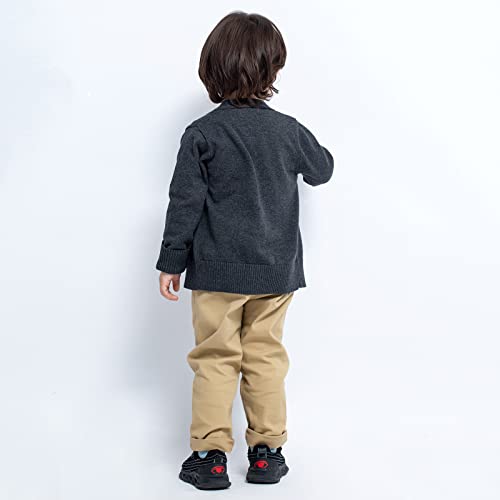 Image of Unisex Boys Girls Cardigans Sweater V-Neck Long Sleeve School Uniforms Button Knit Tops
