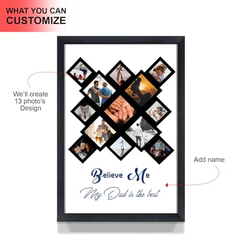 Image of A Perfect Gifter Customized Photo Frame With Photo Upload, Birthday, Anniversary Gift for Father's Day(My dad is the best, 14 x 20 Inch)