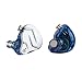 Linsoul KZ ZSN Pro Dual Driver 1BA+1DD Hybrid Metal Earphones HiFi in-Ear Monitor with Detachable Recessed 2Pin Cable, Zin Alloy Panel (Without Mic, Blue)