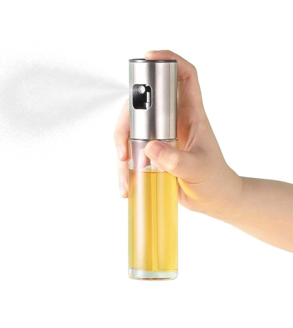 Sprey Yağdanlık Cam Şişe Yağ Püskürtücü 100 ml Paslanmaz Çelik BPA İçermez