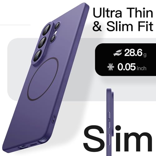 Image of JETech Magnetic Slim Cover Case for Samsung Galaxy S26 Ultra, Compatible with MagSafe, Anti-Slip Grip & Full Camera Lens Protection, Ultra-Thin Lightweight Matte Finish Phone Cover (Heron Purple)