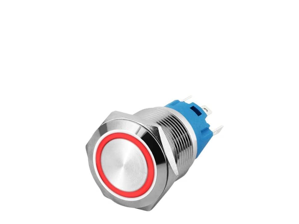Maison Up | (Pack of 2) 12mm Red Ring Light (12 Volts) Self-Lock Metal Push-Button Switch-image-38
