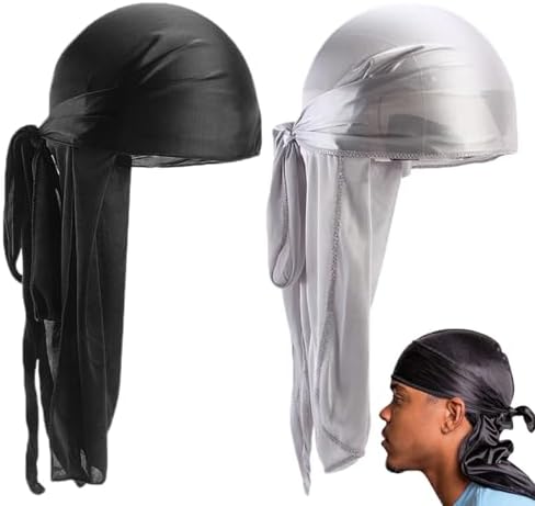 Set 3 Durag Unisex Con Coda Lunga - Fasce Capelli Pirata, Traspiranti Per Onde E Stile