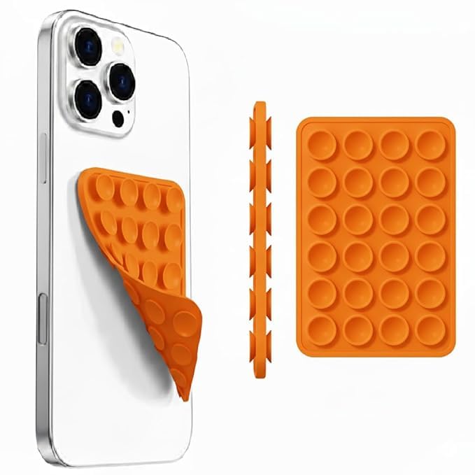 KRySt Silicone Suction Phone Case Sticker | Hands-Free Mobile Holder Grip with Strong Suction Cups | Stick-on Phone Accessory for Mirror, Glass & Smooth Surfaces-image-13